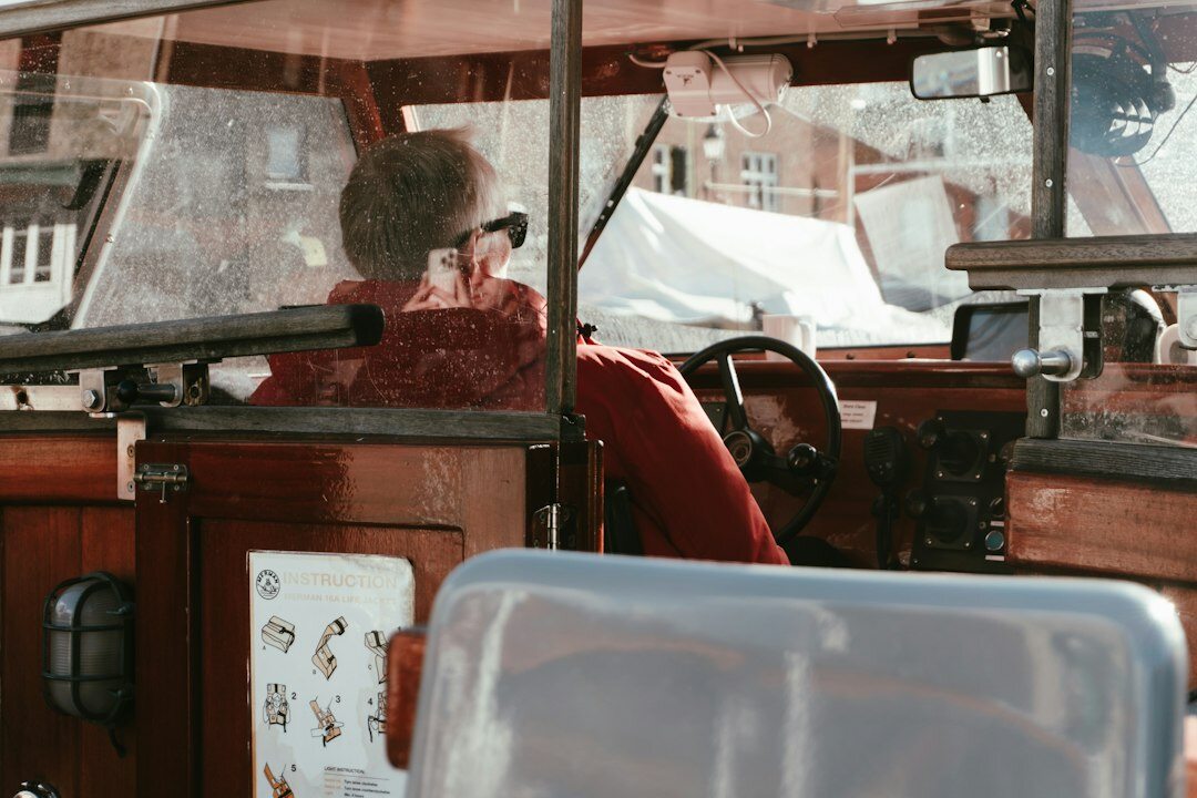 Portrait of an older Danish fisherman on his boat